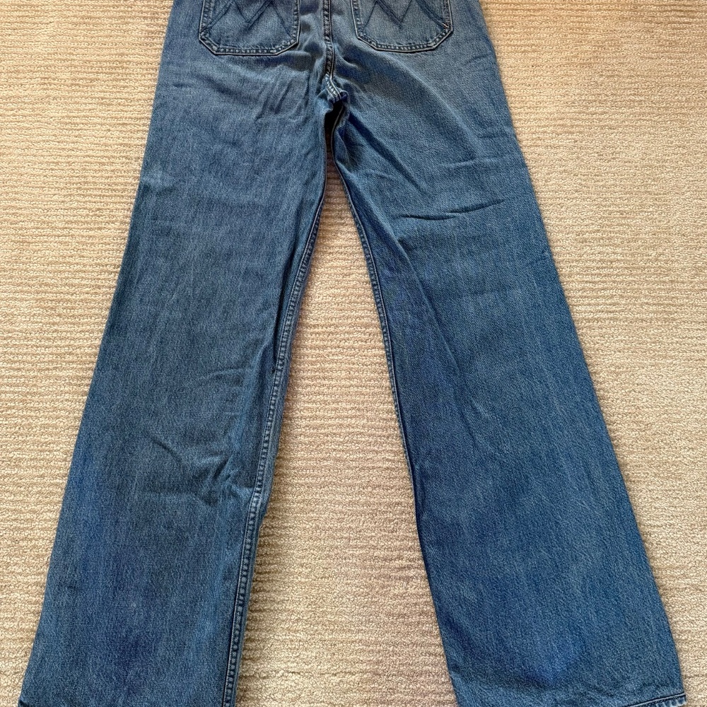 MOTHER The Patch Maven Heel Wide Leg  High Rise Jeans in Love Triangle Size 25 - Picture 10 of 12